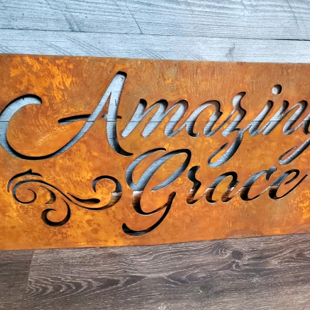 Amazing grace rusty looking sign